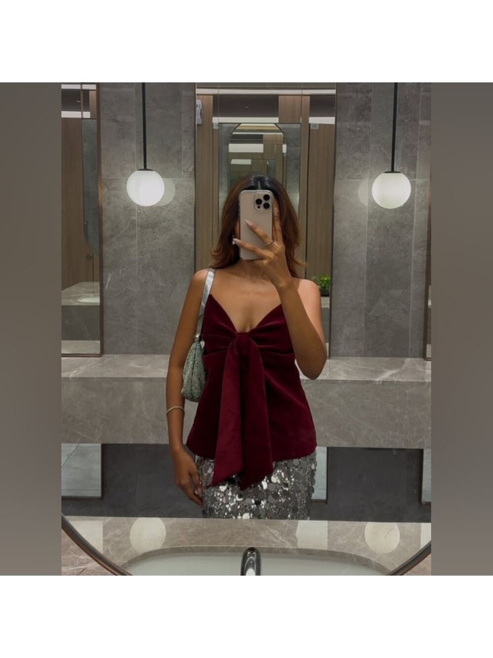 Zara VELVET BOW TOP - Picture 3 of 16